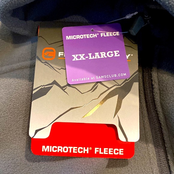 Gray Free Country Microtech Fleece Full Zip Sweater Jacket Zip Pocket XXL NWT - Picture 3 of 10